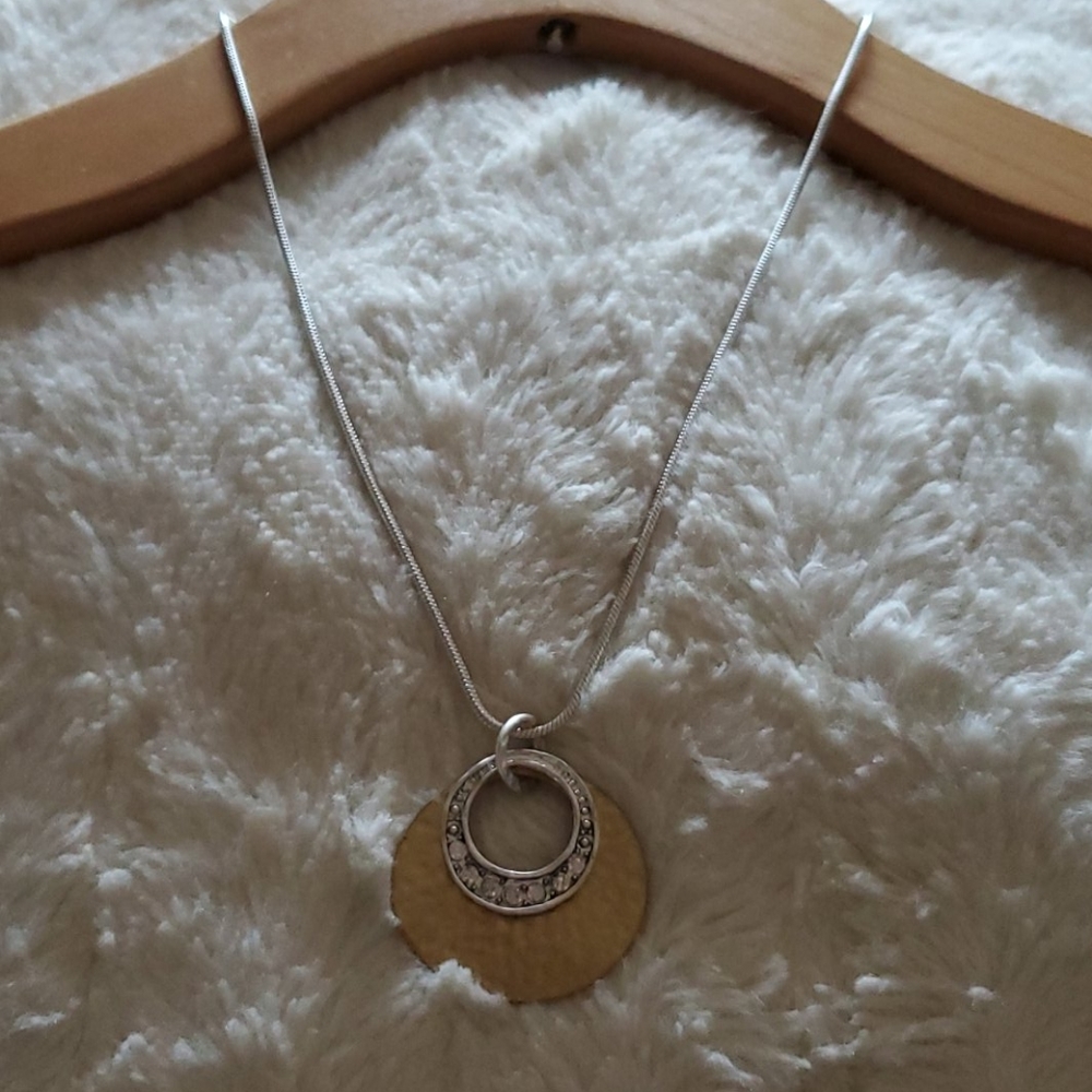 Chico's Silver and Gold Reversible Necklace